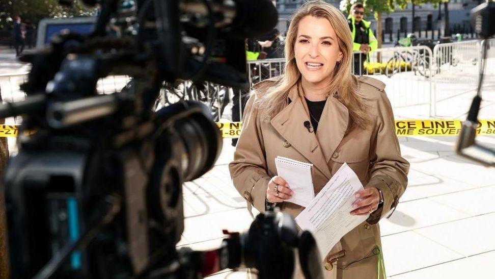 CNN White House correspondent Betsy Klein works near the White House on 24 September 2026