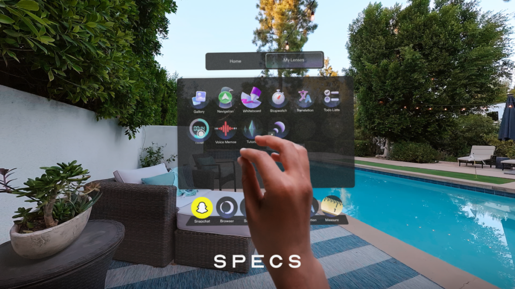 Specs26 home menu