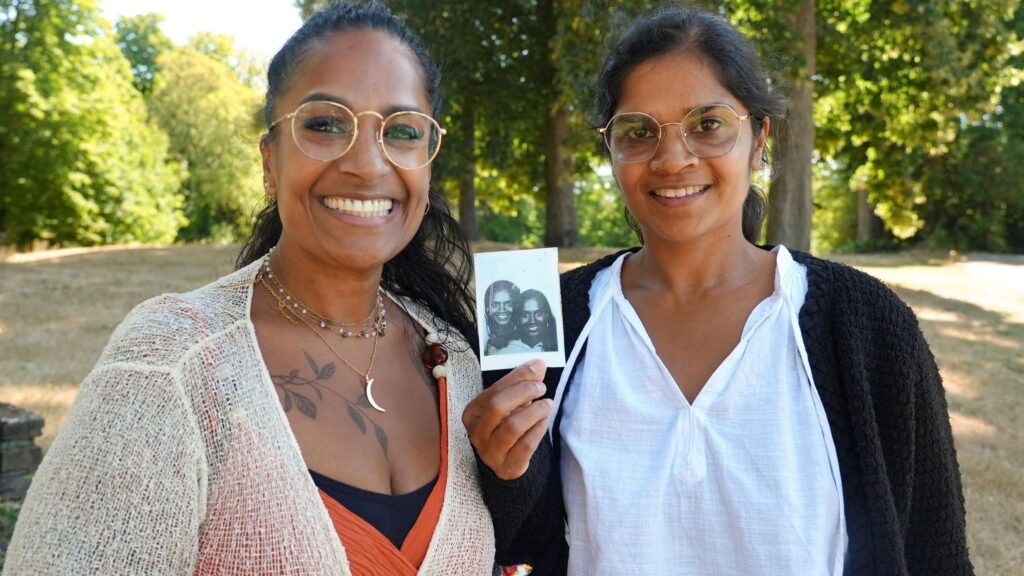 Indian-born women Meena Geltink, 43, and Minal Tijssen, 44, adopted separately as babies and raised near each other in the Netherlands, meet after a DNA test revealed they were biological sisters, in 's-Hertogenbosch, Netherlands, August 11, 2026. REUTERS/Marta Fiorin