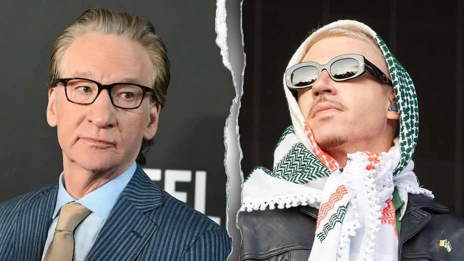 Bill maher macklemore split image