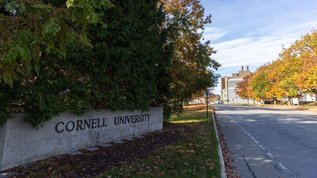A view of one of the entrances to the Cornell University campus on November 3, 2023 in Ithaca, New York