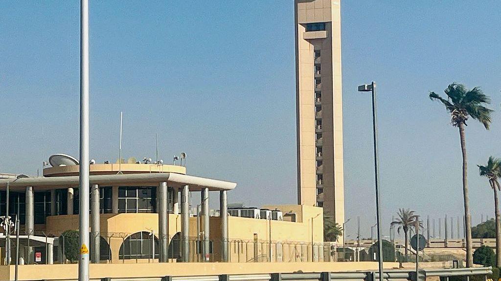 sand coloured buildings of King Khalid airport in Riyadh