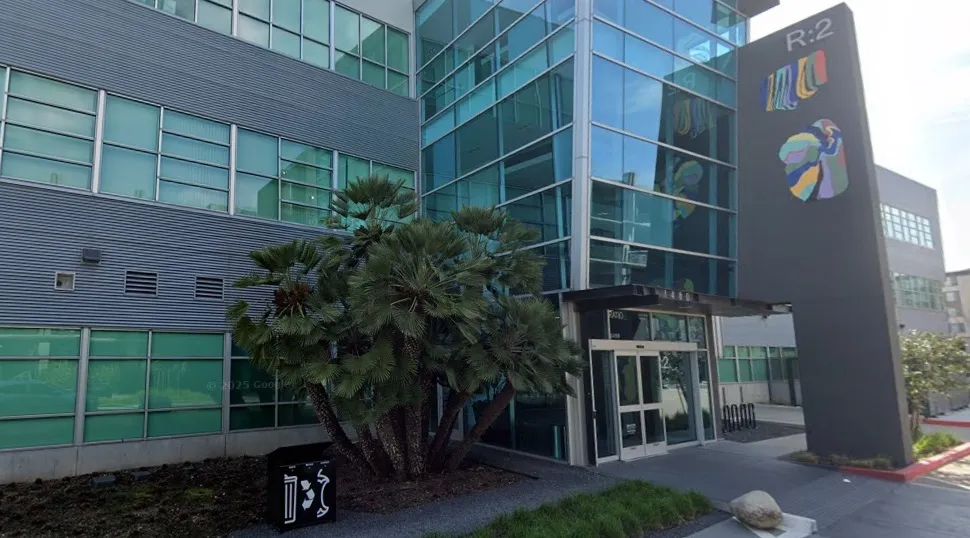 Research and office building at 6401 Hollis Street in Emeryville, seen in May 2025. (Google Maps)